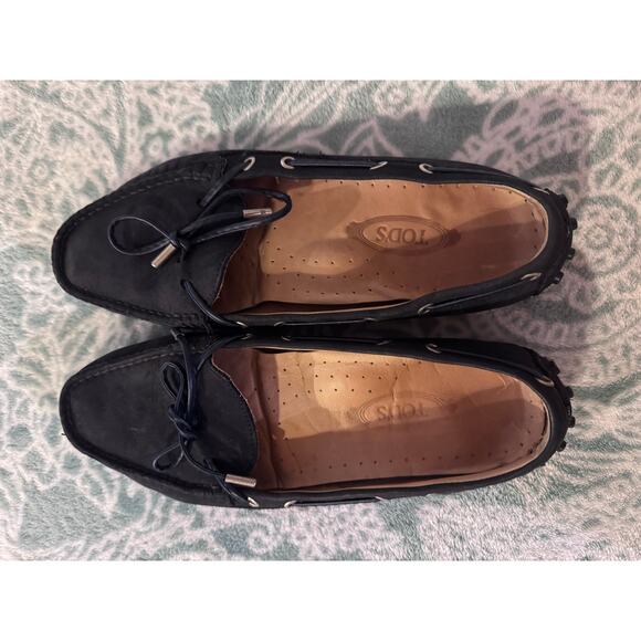 Tod's Leather Driving Moccasins Bow Slip On Loafers Size 38 US 7 - Picture 3 of 6